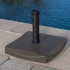 Maggift Square Umbrella Base with 2 Handles, Open Umbrella Maximum Diameter 8 Feet, Suitable for Patio, Poolside, Brown, 17.9" * 17.9" * 3.5" - 2 of 4
