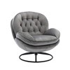 Lyngins Modern Medieval Style Velvet Accent Chair & Ottoman Set, Sofa Chair with Metal Frame/Black Legs, TV Chair Living Room Chair with Ottoman - 4 of 4