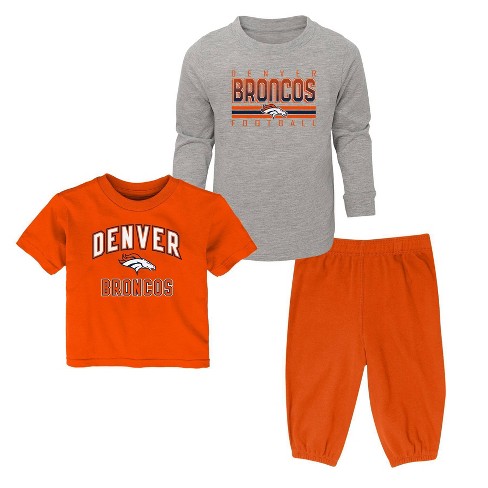 Nfl Denver Broncos Girls' Short Sleeve Stripe Fashion T-shirt : Target