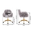 Cute Fluffy Unicorn Office Chair with Mid-Back and Armrest Support, 5 Star Swivel Wheel Girls Study Table, Adjustable Swivel Chair-The Pop Home - 2 of 4
