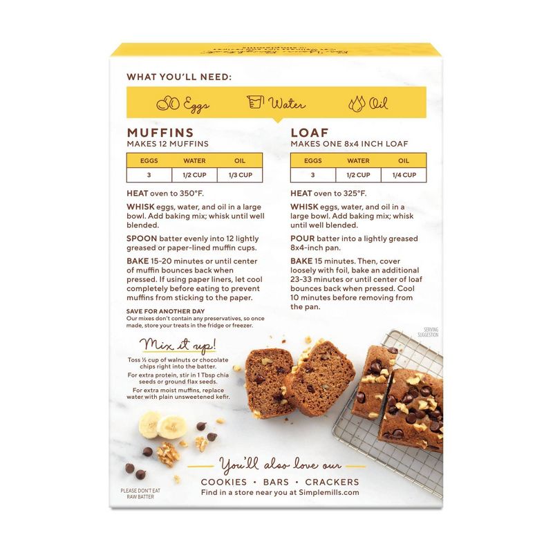 Simple Mills Gluten Free Banana Muffin &#38; Bread Almond Flour Baking Mix - 9oz, 3 of 13