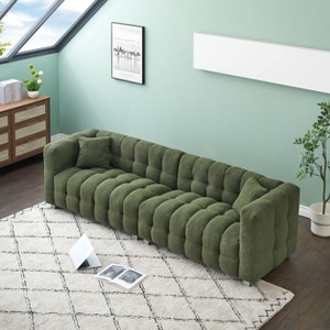 NicBex Couches for Living Room 80"Inch Modern Teddy Upholstered 3 Seater Sofa Couch with Sturdy Hardware Foot Support and 2 Throw Pillows - 1 of 4