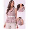 Allegra K Women's Office Lapel Collar Button Down Belted Sleeveless Blazer Vest - 2 of 4