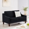 Modern Velvet Accent Chair, 1/2/3-Seat Sofa with Scooped Armrest & Wooden Legs, Upholstered Armchair for Living Room, Bedroom, in Black, Taupe, Blue - 2 of 4