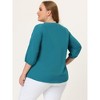 Agnes Orinda Women's Plus Size Stylish Tie Neck 3/4 Ruffle Sleeves Work Office Blouses - 4 of 4
