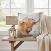 Highland Cow 18" Pillow – Rosewood Ranch Rustic Accent by Manual Woodworkers and Weavers - 3 of 3