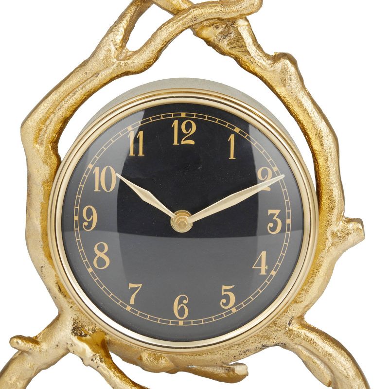 13&#34;x8&#34; Aluminum Clock with Branch Accents Gold - Olivia &#38; May, 4 of 8