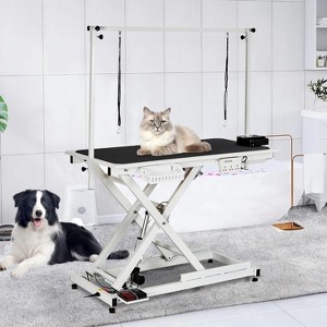 Grooming Table with Aluminium Overhead Arm, 50'' Lift Heavy Duty, Adjustable Pet Grooming Table with Anti Slip Tabletop for Large Dogs, Home, Salon - 1 of 4