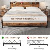 homfan King Size Bed Frame Charging Station, Heavy Duty Metal Bed Frame with Wooden Headboard and Footboard, No Box Spring Needed, Brown - 4 of 4