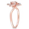 EVERLY JEWELRY |Rose Plated Sterling Silver 4/5 CT TGW Morganite White Topaz Fashion Ring - 2 of 4
