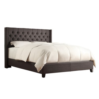 Highland Park Button Tufted Wingback Bed King Charcoal - Inspire Q