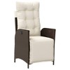 vidaXL Reclining Patio Chair with Footrest Brown Poly Rattan - 2 of 4