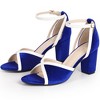 BLISSFUL STEP Women's Colorblock Ankle Strap Chunky Heel Sandals - 3 of 3