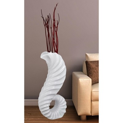 Uniquewise Large White Horn Floor Vase 32 High