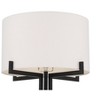 Possini Euro Design Madrid Modern Industrial Floor Lamp 64" Tall Matte Black Metal White Linen Hardback Drum Shade for Living Room Bedroom Office Home - 3 of 4