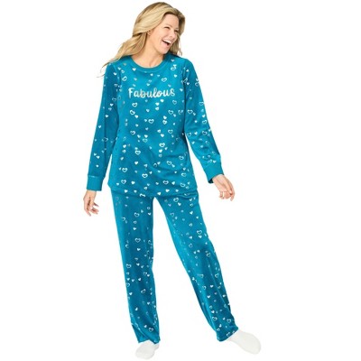 Dreams & Co.  Velour Pajama With Free Fuzzy Socks