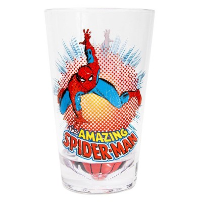 Just Funky The Amazing Spider-Man Drinking Glass | Shatter-Proof Acrylic Cup | Holds 16 Oz.