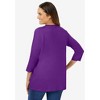 Woman Within Perfect Three-Quarter Sleeve V-Neck Tee - 3 of 4