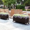 Costway 1/2 PCS Raised Garden Bed All-Weather PE Rattan Wicker Patio Planter Box with Wheels - 4 of 4