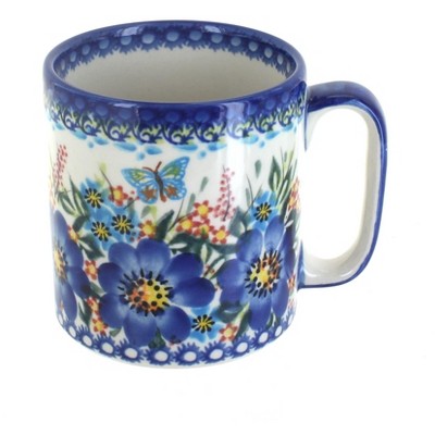 Blue Rose Polish Pottery Garden of Blue Coffee Mug
