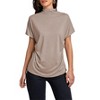Womens Short Sleeve T Shirts Short Dolman Sleeve Tops Mock Neck T Shirts Summer Tops for Women - 2 of 3