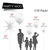 PartyWoo Balloons White Foil Starburst Spike 22 Inch 18 12 10 5 Inch 110 pcs - 2 of 4