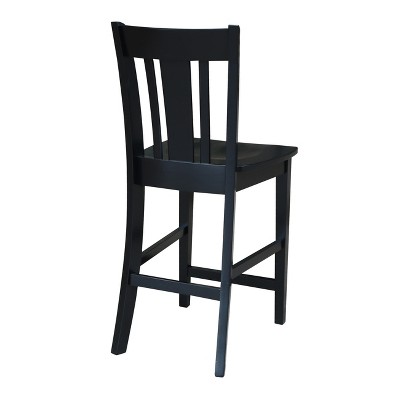 San Remo Solid Wood 24" Black Counter Height Stool