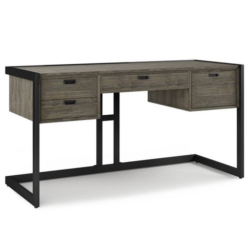 Wyndenhall cecilia solid acacia wood modern industrial 60 on sale inch wide writing office desk