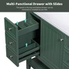 Vynxaria Green 36-inch Bathroom Storage Cabinets - Vanity Base with Drawers - 2 of 4