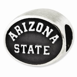 Black Bow Jewelry Sterling Silver & Enamel Arizona State Univer. Collegiate Bead Charm - 1 of 4