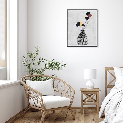 Black and Gray Canvas Print with Polystyrene Frame