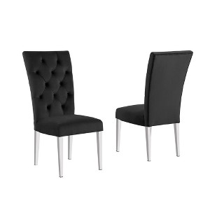Best Master Furniture,Layla Modern Velvet Upholstered Side Chairs (Set of 2) - 1 of 2