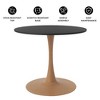 LeisureMod Bristol 27" Round Dining Table with MDF Top and Natural Wood Steel Pedestal Base for Modern Kitchen and Dining Room - 4 of 4