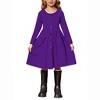 Arshiner Girl's Dresses Button Down Midi Long Sleeve Casual Sundress A-line Dress with Pockets - 3 of 4