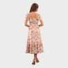 August Sky Women's Flounce Sleeve Ruffle Trim Floral Midi Dress - 2 of 4