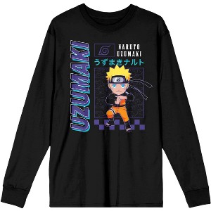 Naruto Shippuden Uzumaki Chibi Women's Black Long Sleeve T-shirt - 1 of 1