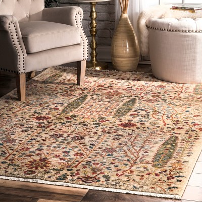 Dasilva Olive Square Fringe 7' 5" Easy Care Area Rug