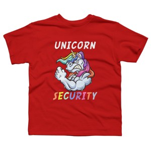 Boy's Design By Humans Halloween Dad Mom Daughter Adult Costume - Unicorn Security By MINHMINH T-Shirt - 1 of 3