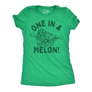 Mens Funny T Shirts One In A Melon Sarcastic Watermelon Graphic Tee For Men - Crazy Dog Men's T Shirt - 1 of 4