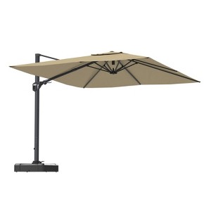 CASAINC 11 FT Square Cantilever Umbrella with Base - 1 of 2