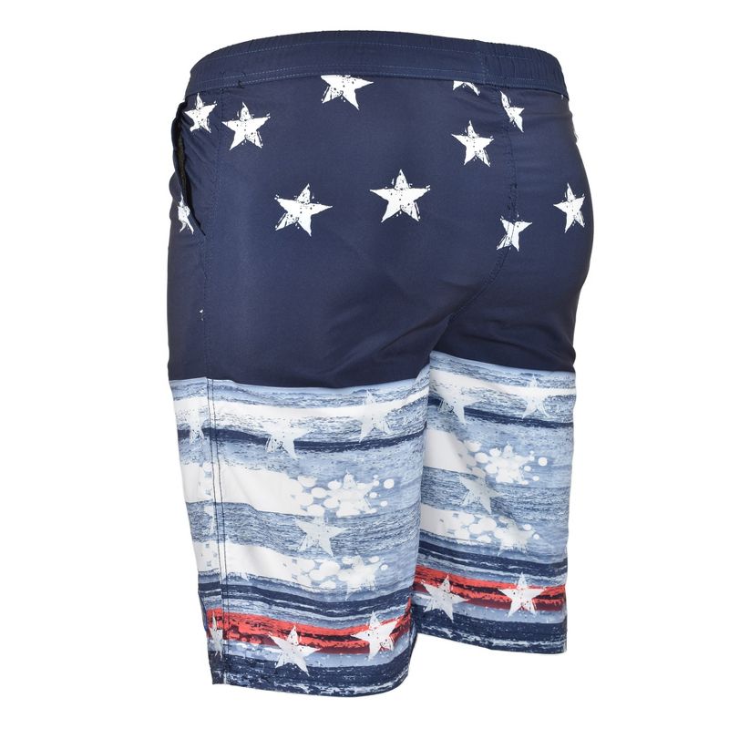 Banana Boat UPF50+ Men's Stars and Stripes Bathing Suit 4-Way Stretch | Black or Navy, 2 of 4