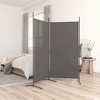 vidaXL 2-Panel Room Divider in Anthracite - Fabric and Iron Partition for Space Management and Decor - 2 of 4