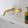 Wall Mount Faucet for Bathroom Sink or Bathtub, Single Handle 2 Holes Brass Rough-in Valve Included, Matte Black - 3 of 4