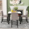 Whisen 5-piece Counter Height Dining Table Set with Faux Marble Top Dining Table and Velvet-Upholstered Chairs - 2 of 4
