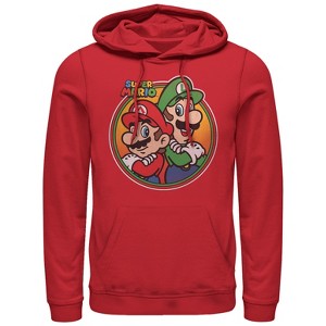 Men's Nintendo Mario Luigi Back to Back Pull Over Hoodie - 1 of 4