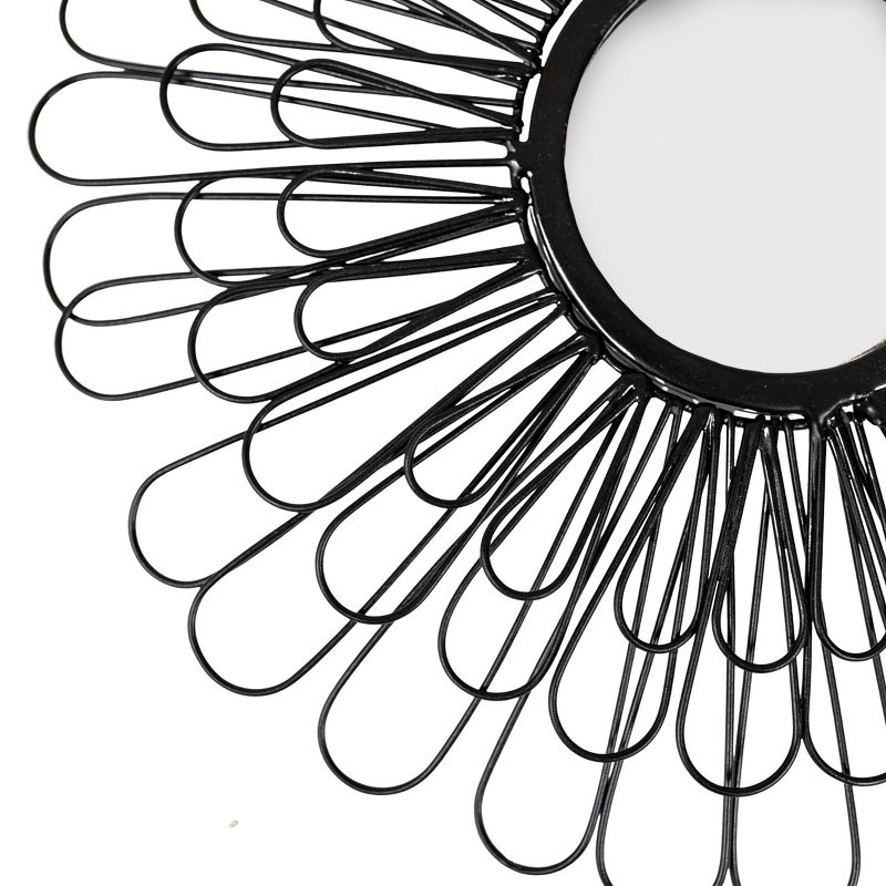 Flower Wall Mirror Black Metal & Glass by Foreside Home & Garden, 4 of 7