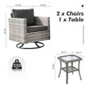 XIZZI Patio Outdoor Swivel Rocking Chairs Set of 2 with Side Table, 3 Pieces PE Rattan Wicker Patio Bistro Set with 360 Degree Rotation Chairs - 4 of 4
