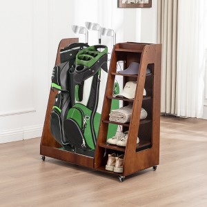 KWPZQEB Golf Storage Garage Organizer, Wooden Golf Clubs Storage Rack with Open Shelves, Extra Golf Club Stand/Holder for Car Garage, Office - 1 of 4
