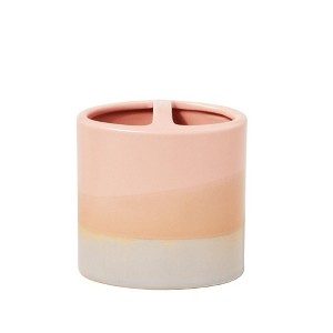 Saturday Knight Ltd Alanya Blush And Nautral Bath Toothbrush Holder - 4.25x2.31x4.49", Blush - 1 of 4