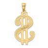 Black Bow Jewelry 14k Yellow Gold Dollar Sign Pendant, 17 x 34mm - 3 of 4